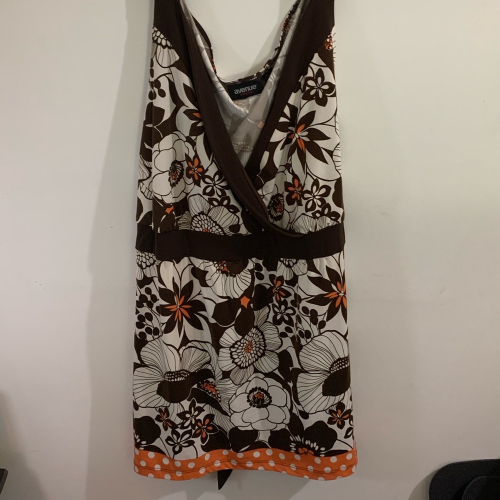 Faux Wrap Tank with Flower Pattern Size 30/32
